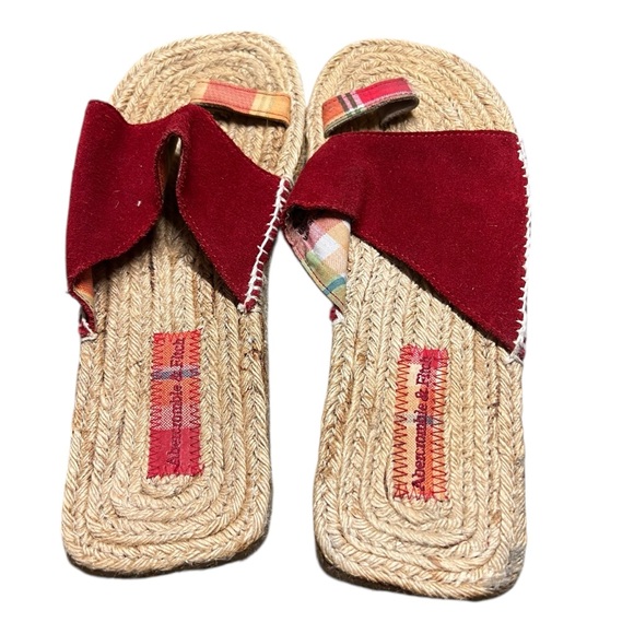 Abercrombie & Fitch Y2K Red Espadrille Sandals - Picture 4 of 7
